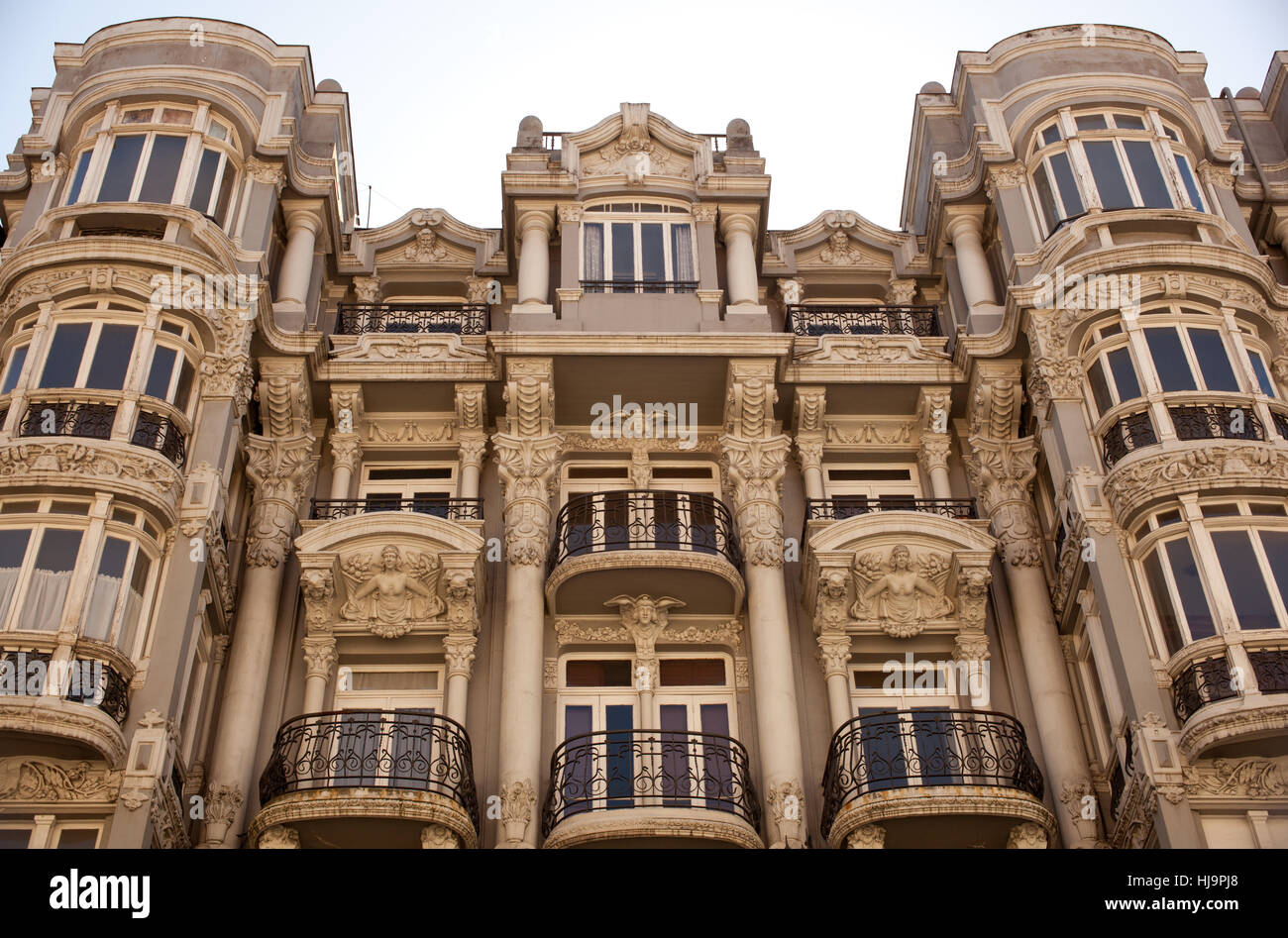 Spagna, balcone, città, edificio, case, colonne, Spagna, balcone, città Foto Stock