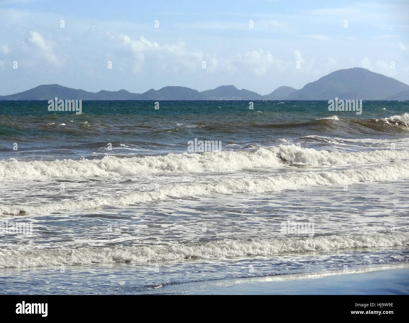 Paesaggi costieri su un isola caraibica di nome Guadalupa Foto Stock