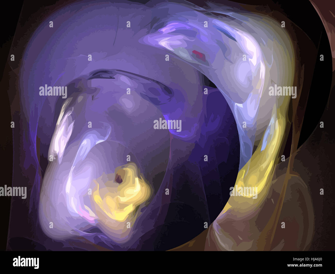 Immagine di uno digitale Fractal su Colore nero Foto Stock