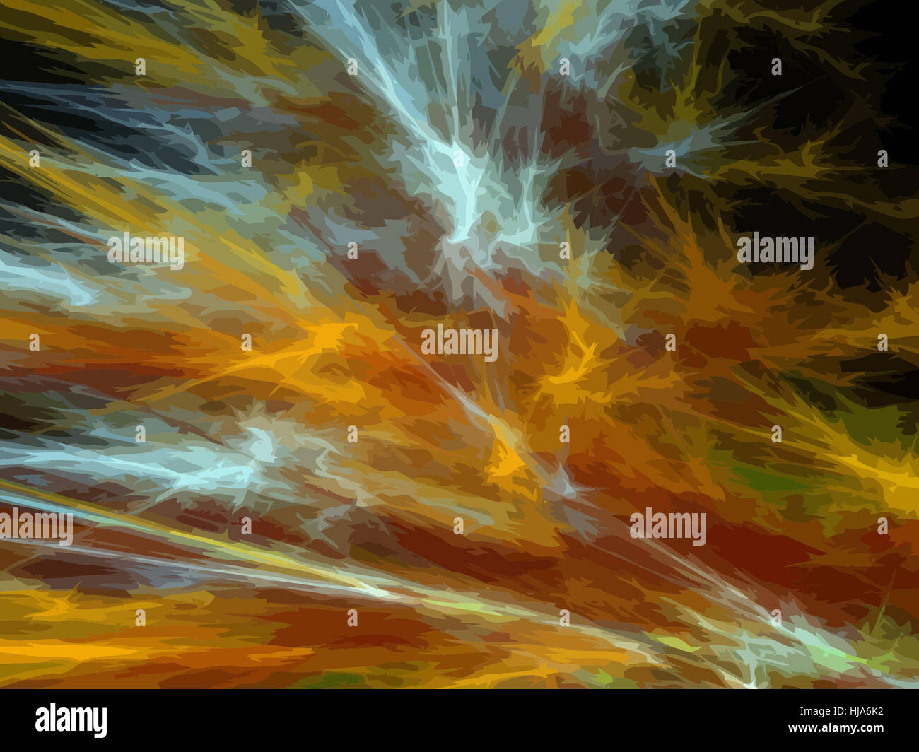 Immagine di uno digitale Fractal su Colore nero Foto Stock