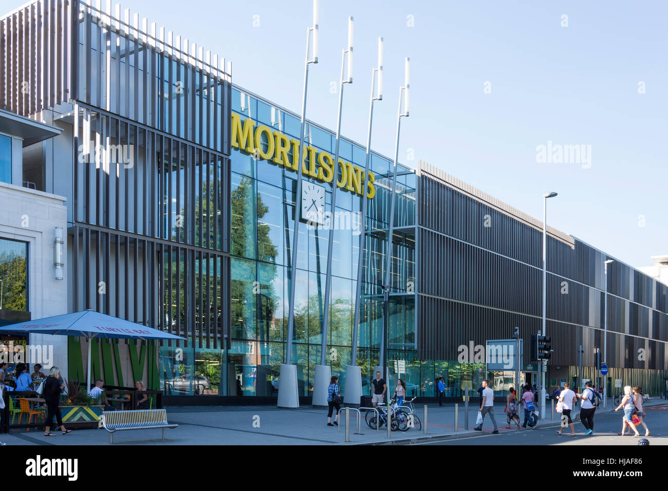 Morrison's supermercato, Pegler Way, Crawley, West Sussex, in Inghilterra, Regno Unito Foto Stock