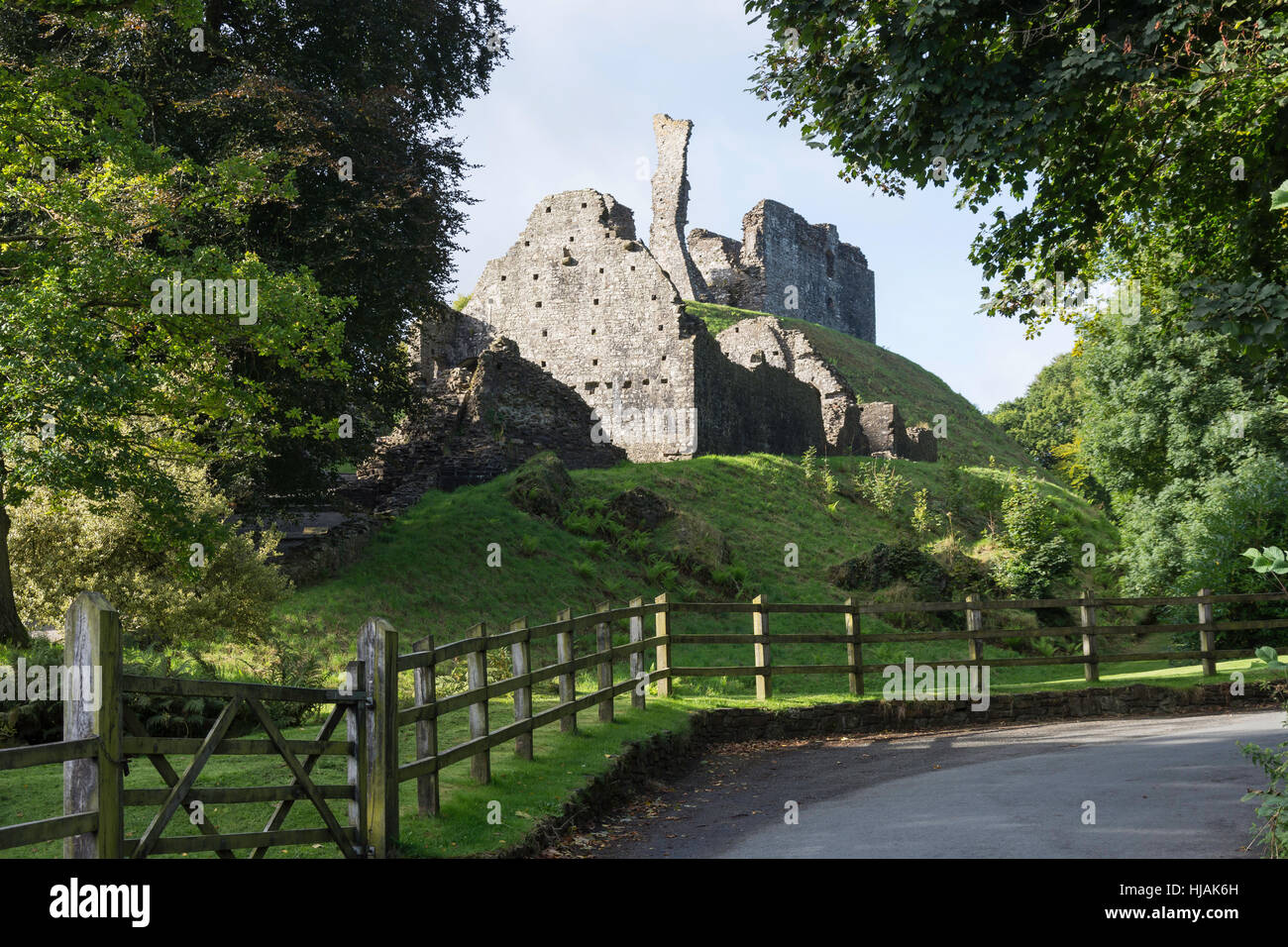 Resti di Okehampton Castle, Castle Lodge, Rainford, England, Regno Unito Foto Stock
