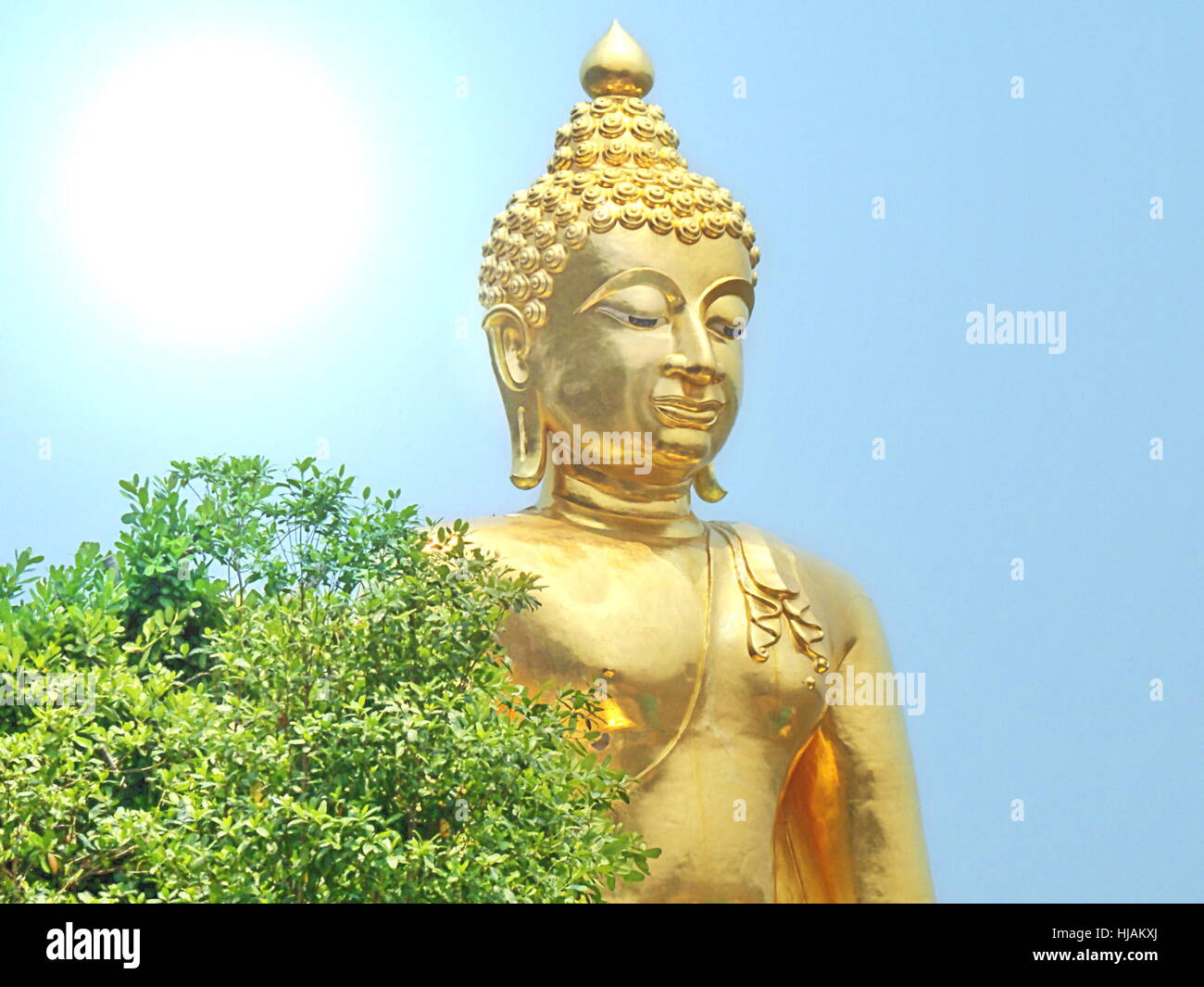 Seduta buddha d'oro Foto Stock