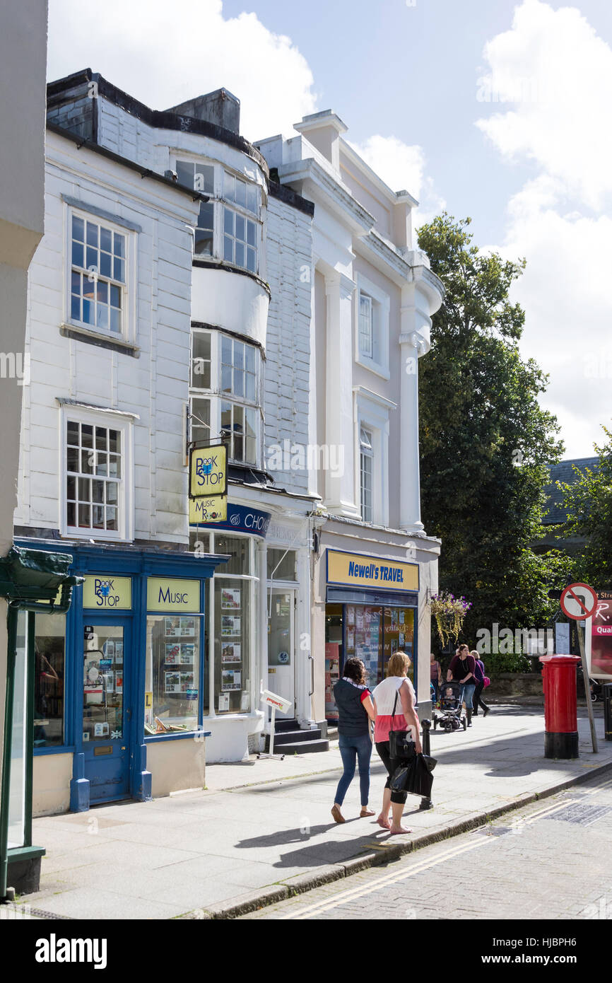 Market Street, Tavistock, Devon, Inghilterra, Regno Unito Foto Stock
