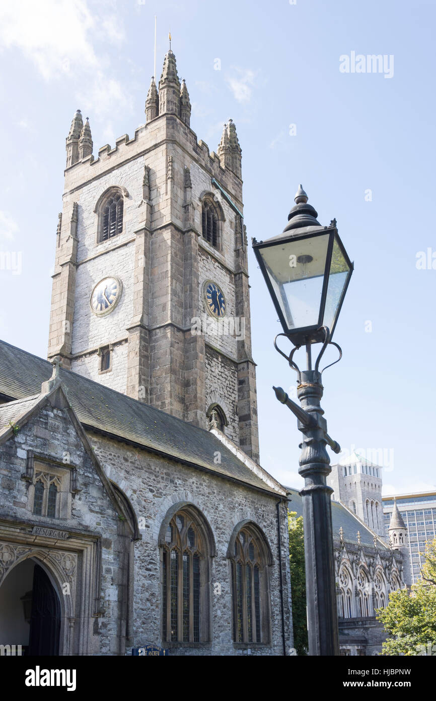Il Minster chiesa di Sant'Andrea, Royal Parade, Plymouth Devon, Inghilterra, Regno Unito Foto Stock