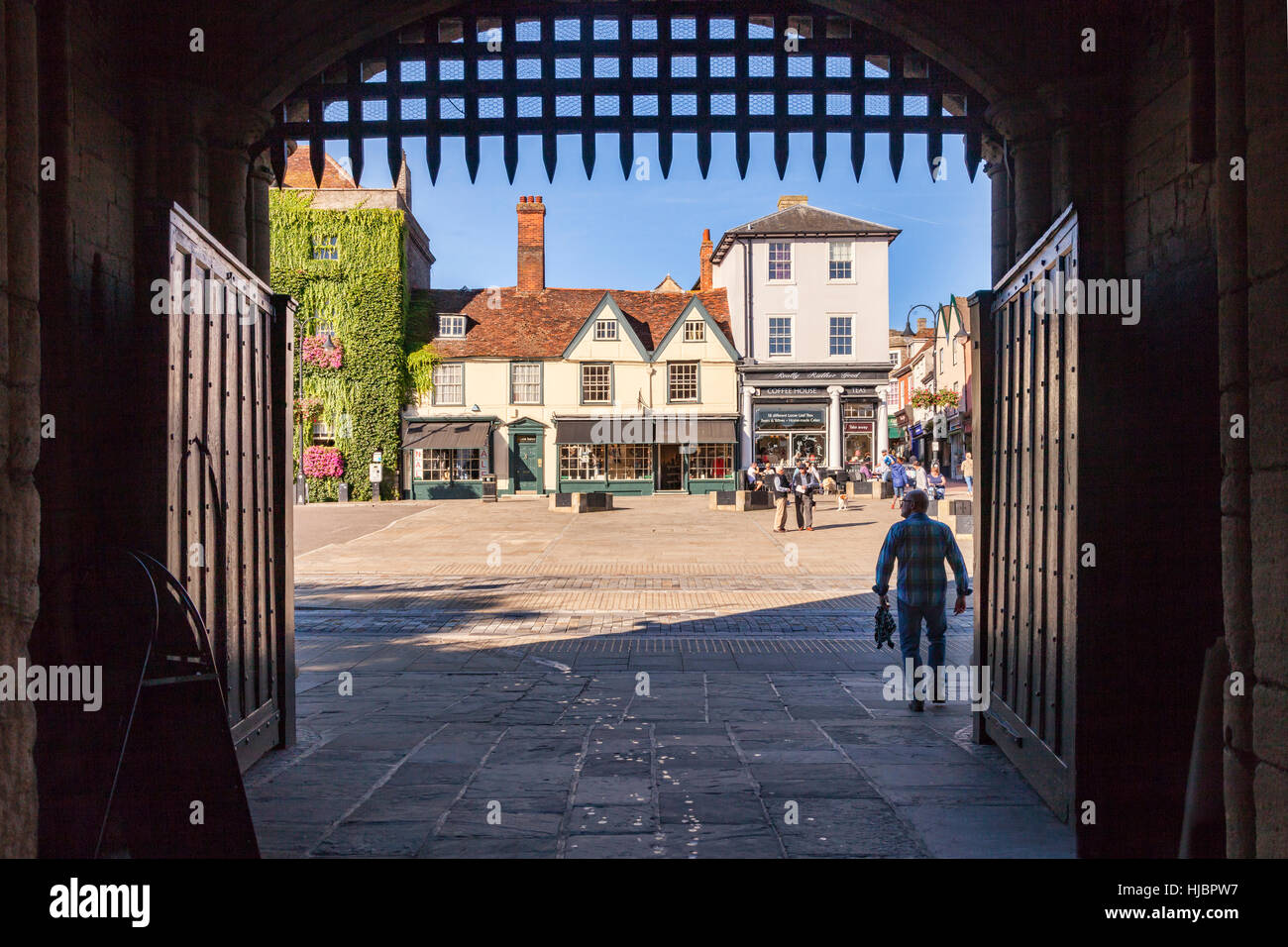 Bury St Edmunds town centre, Suffolk, Inghilterra, Regno Unito Foto Stock
