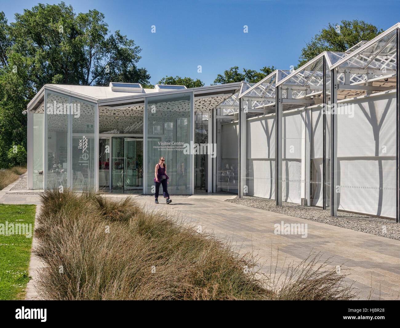 Il nuovo centro visitatori, inaugurato nel 2014, nel Giardino Botanico, Christchurch, Nuova Zelanda. Foto Stock