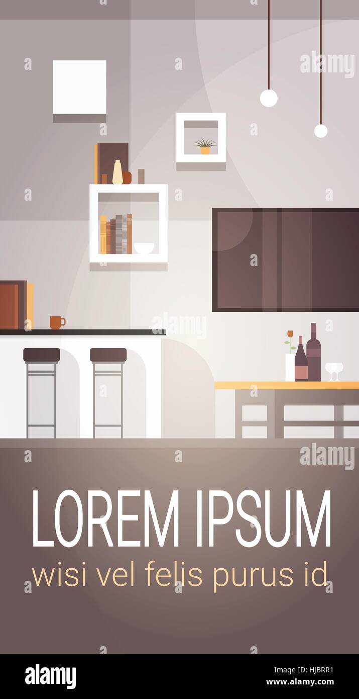 Soggiorno moderno interno vuoto nessun popolo House Illustrazione Vettoriale