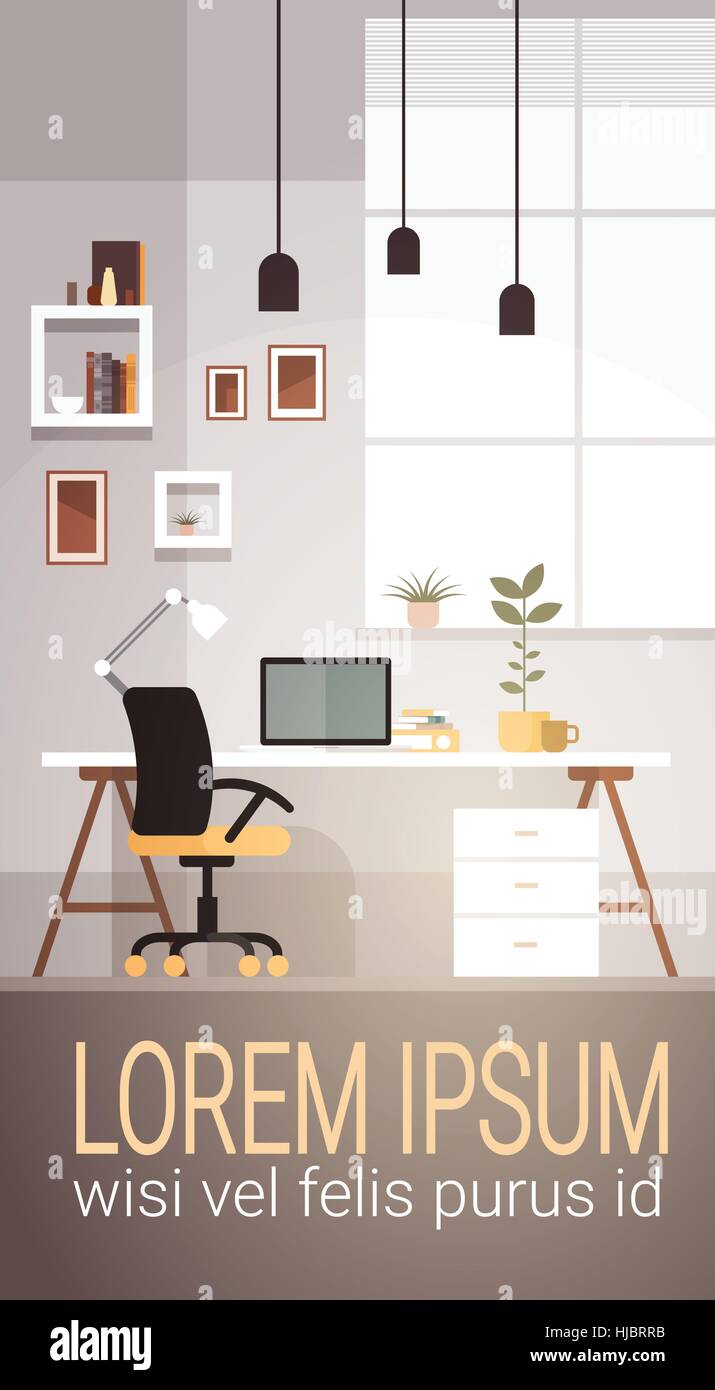 Ambiente di lavoro moderno Cabinet Room interno vuoto nessun popolo House Illustrazione Vettoriale