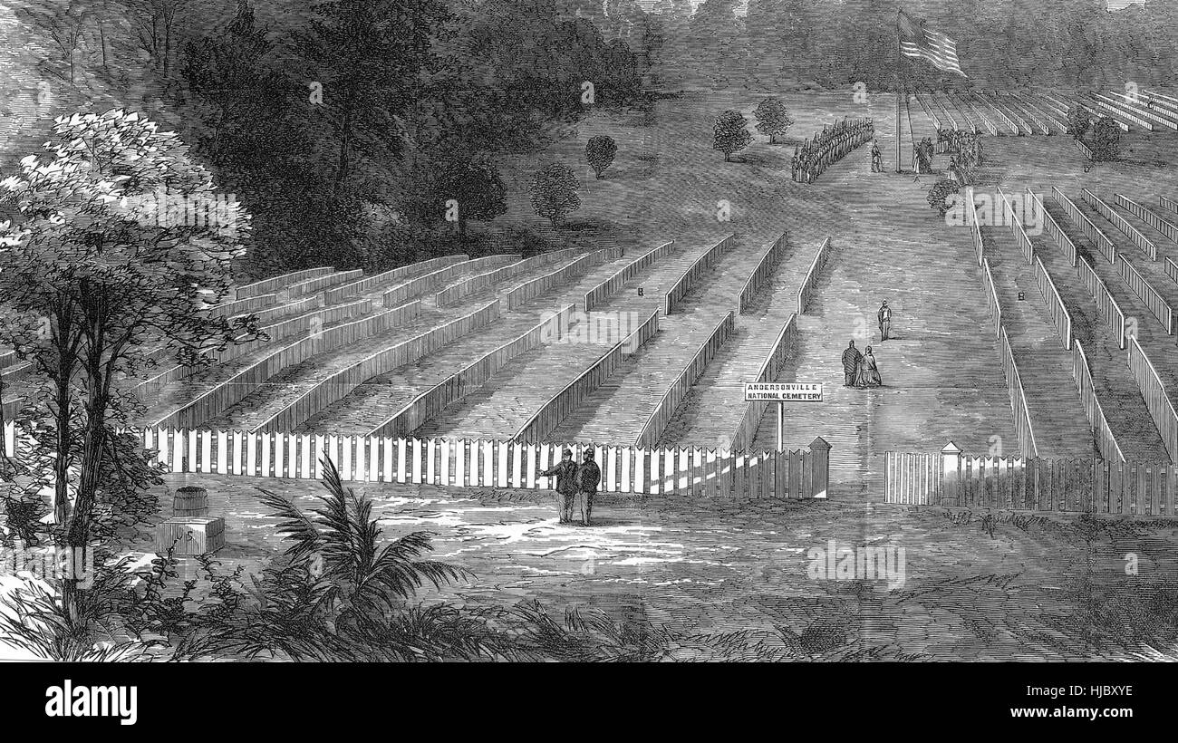 La guerra civile americana di Anderson il Cimitero Nazionale nel 1866 Foto Stock