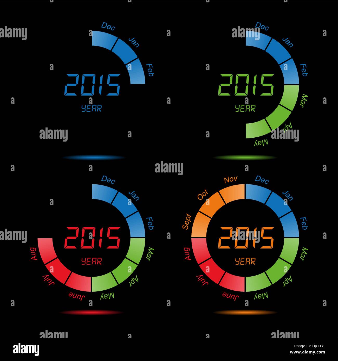 Calendario delle stagioni per mese. Illustrazione Vettoriale. Illustrazione Vettoriale