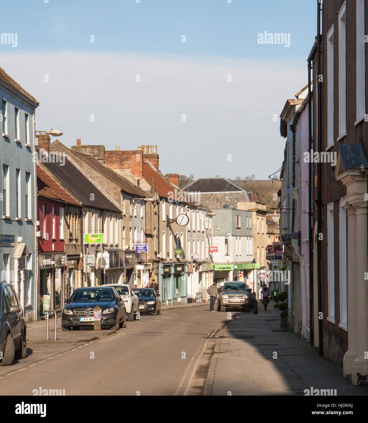 Shepton Mallet High Street Foto Stock