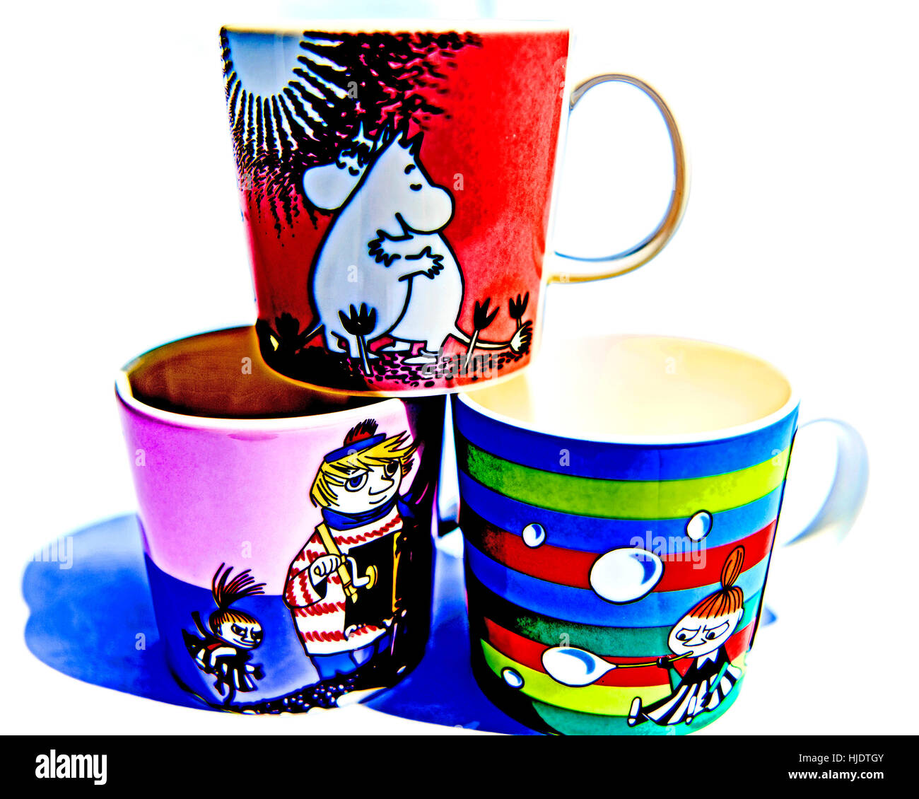 Design con la famiglia Moomin; Mumin Familie von Tove Jansson Foto Stock