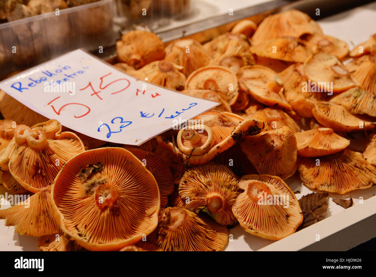 I funghi freschi al mercato Foto Stock
