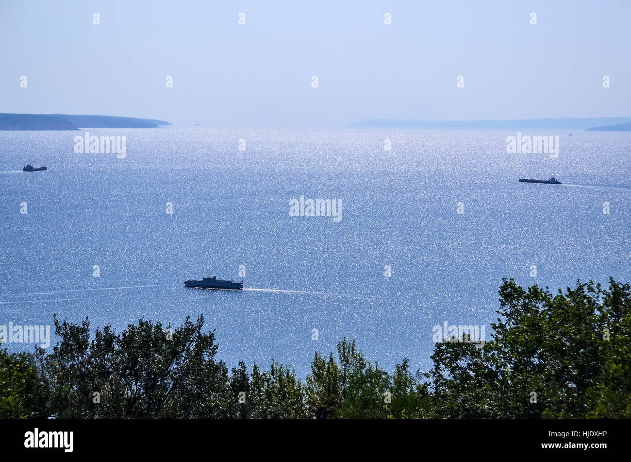 Volga Ulyanovsk vicino, la Russia. La sfondo naturale. Foto Stock