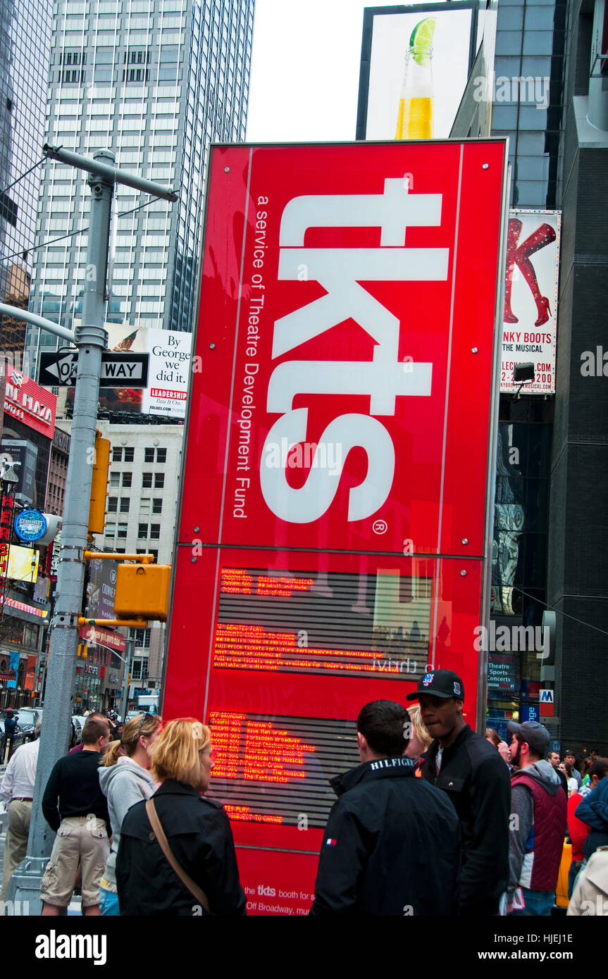 Display TKTS in Times Square Manhattan NYC Foto Stock