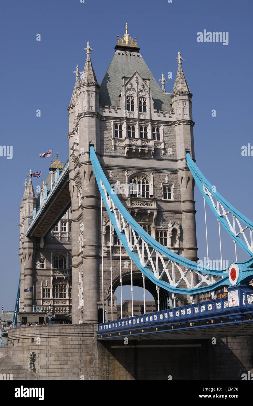 Bridge, Londra, capitale, Inghilterra, blu, tower, viaggi, dettaglio Foto Stock