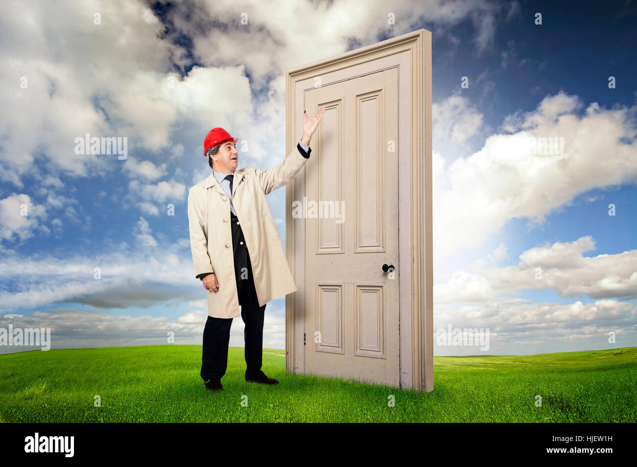 Industria, porta, rapporti aziendali, trattare, transazione aziendale, business Foto Stock