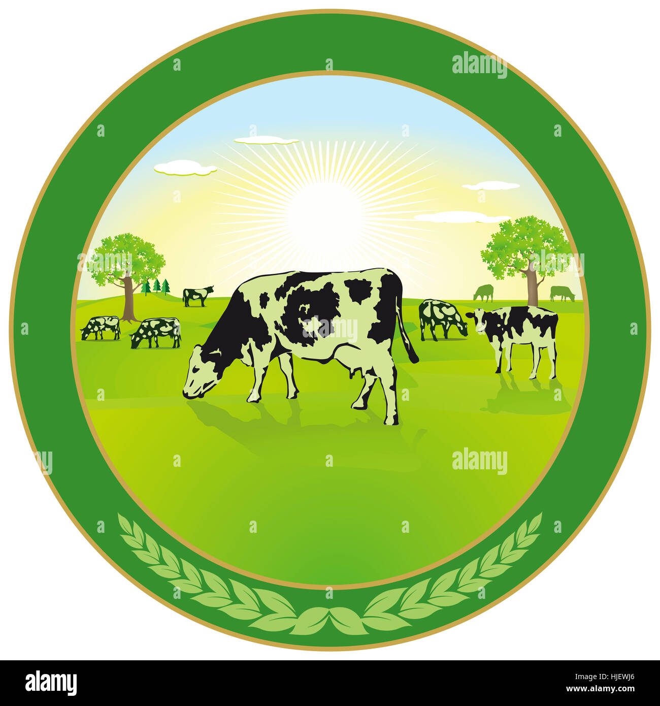 Allevamento di animali da latte etichetta Foto Stock