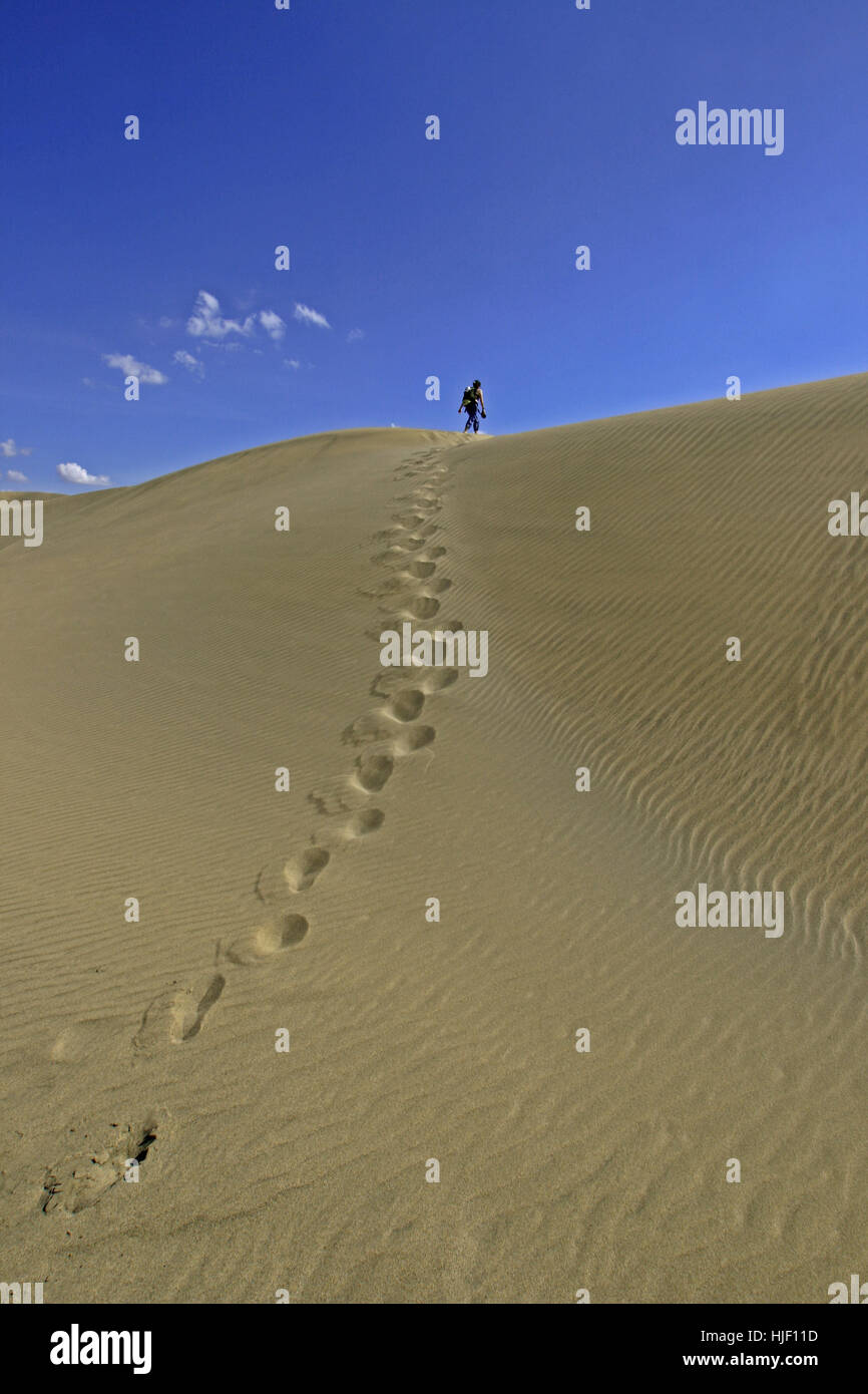Spagna, dene, traccia footmark, footprint, deserto wasteland, vacanza, Foto Stock