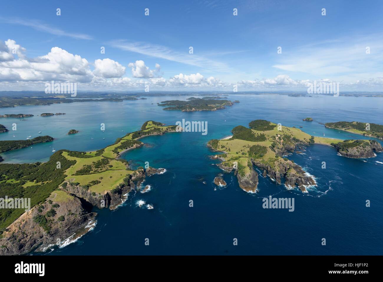 Nuova Zelanda, arcipelago, acqua salata, mare oceano, dell'acqua, blu, spiaggia, mare Foto Stock