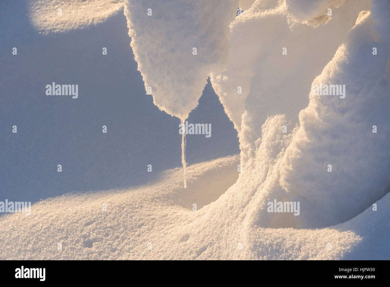 Dettaglio della neve forma studiata dal vento Foto Stock