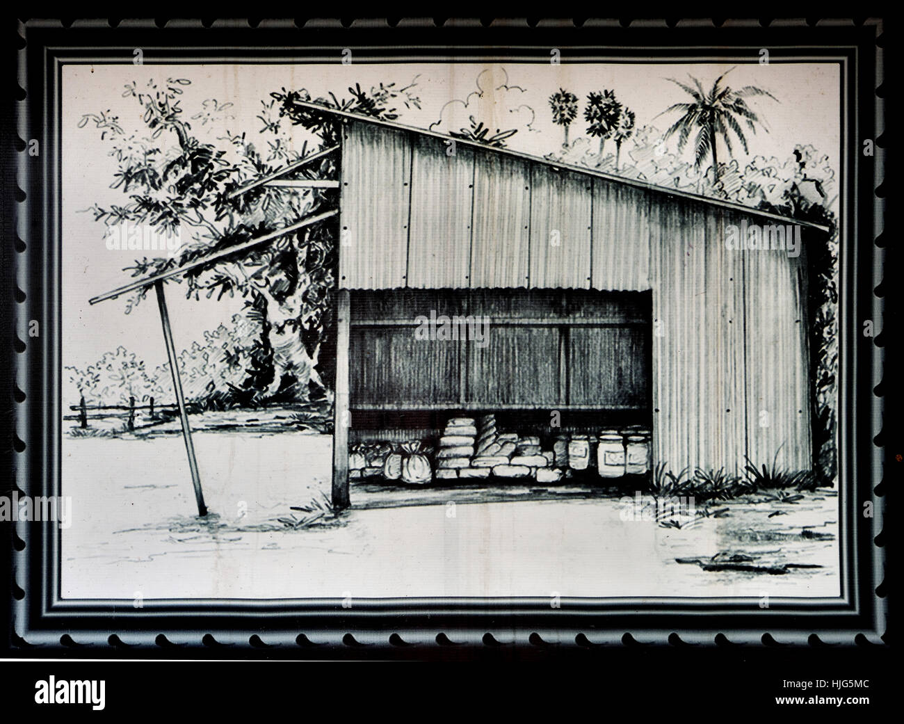 Sostanze chimiche di spazio di archiviazione - Sito Commemorativo dei campi di sterminio - Choeung Ek, Museo della Cambogia ( fossa comune delle vittime da Pol Pot - Khmer rossi dal 1963 - 1997. ) Phnom Penh Cambogia Foto Stock