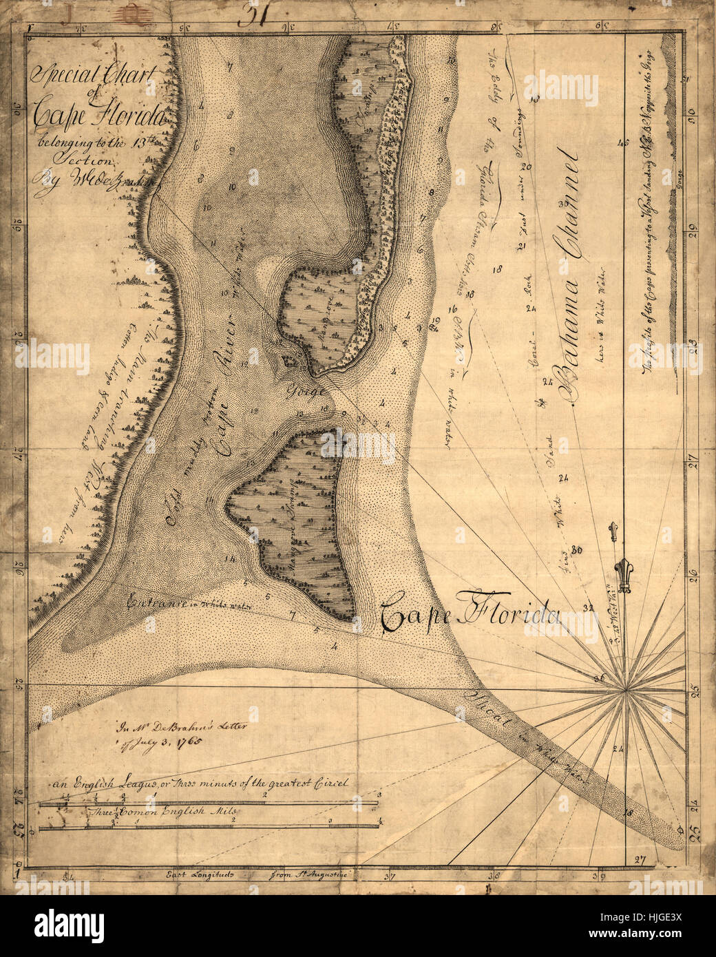 Mappa di Florida 1765 Foto Stock