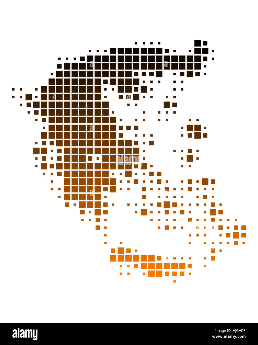 Mappa della grecia marrone immagini e fotografie stock ad alta ...