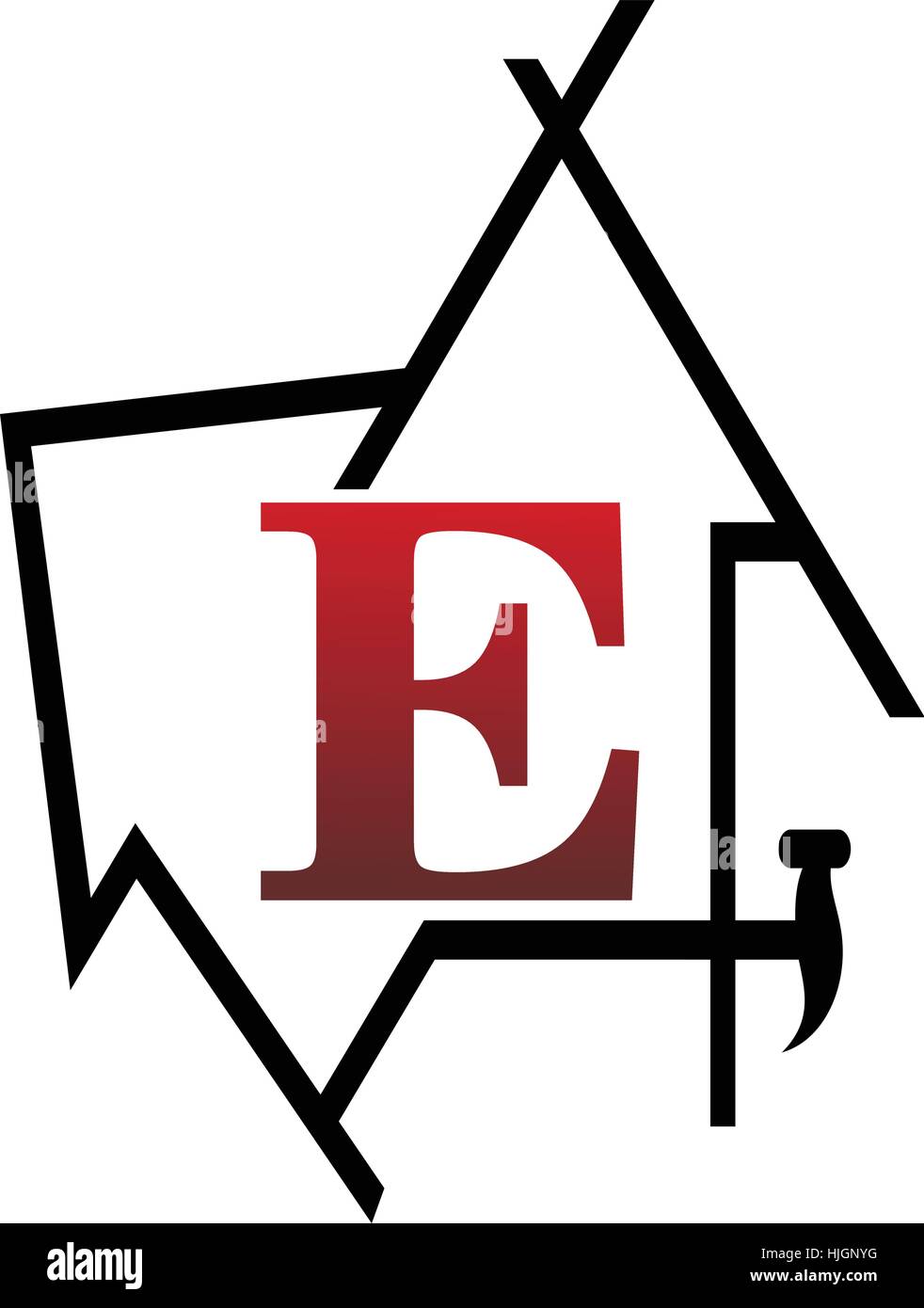 Real Estate e iniziale Illustrazione Vettoriale