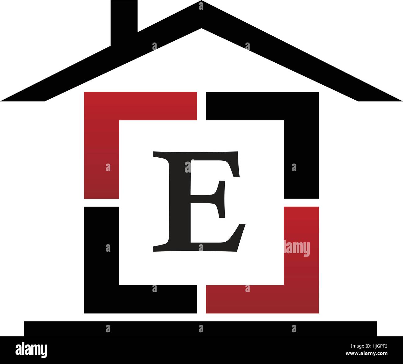 Real Estate e iniziale Illustrazione Vettoriale