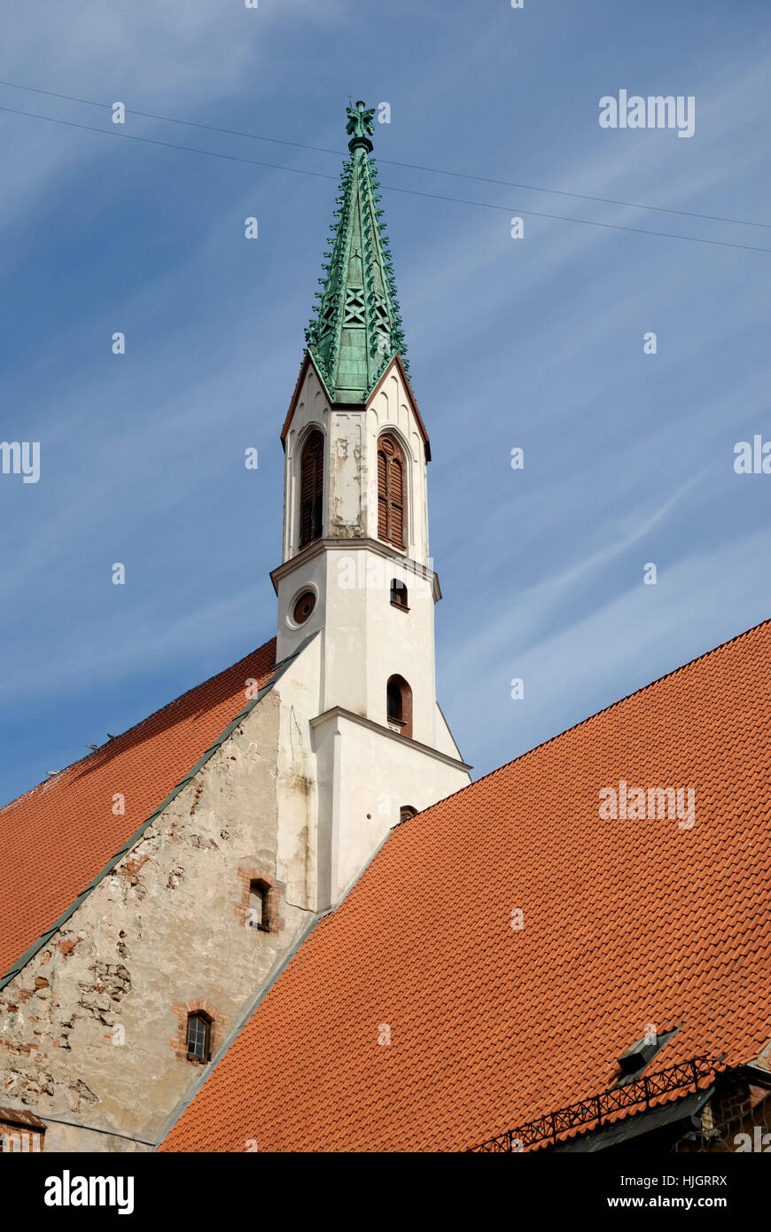 La chiesa, Steeple, Lettonia, Belfry, torretta, blu, Torre, chiesa, brilla, brilla, Foto Stock