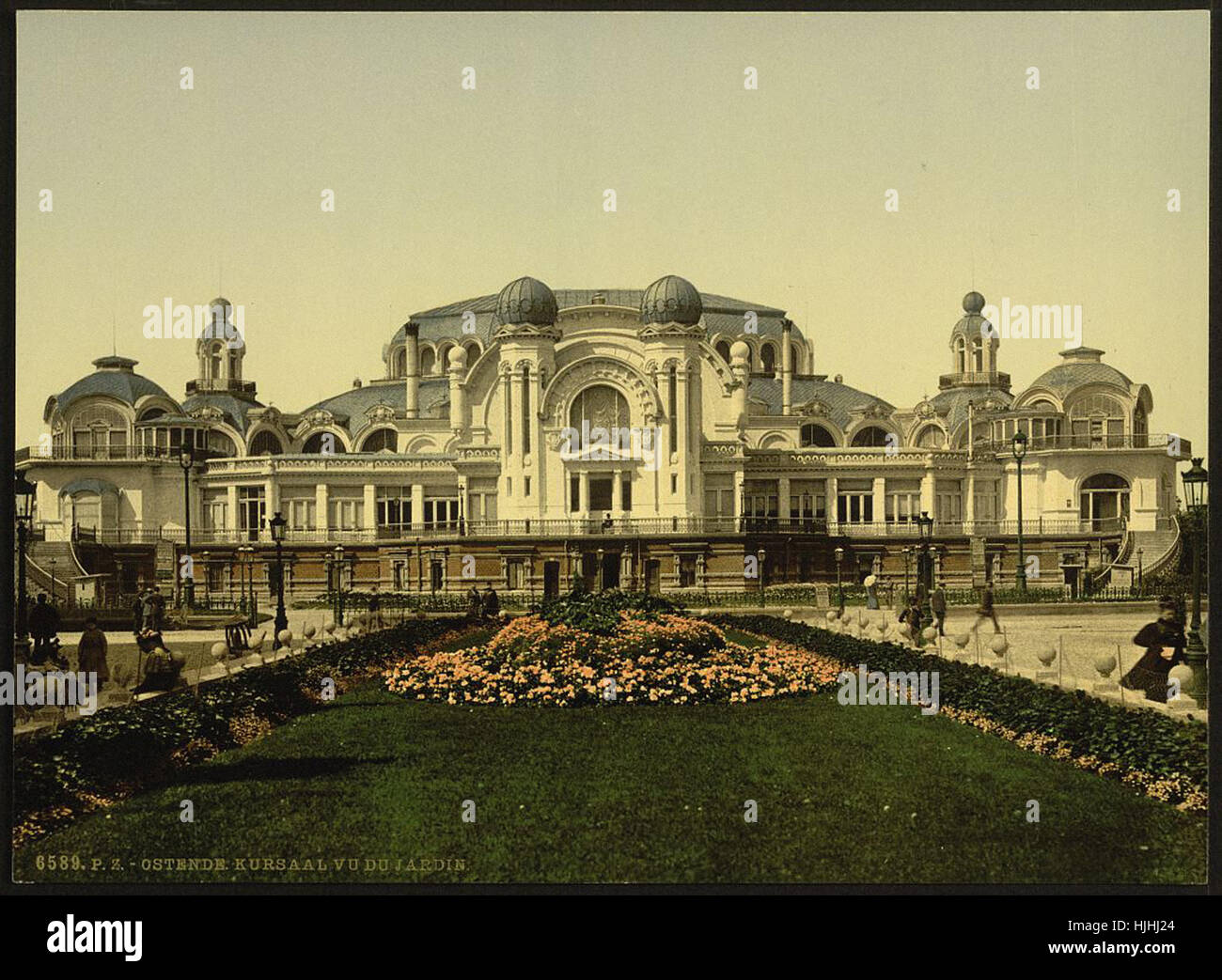 Il Kursaal, (cioè, Cursaal), visto dal giardino, Ostenda, Belgio - Photochrom XIX SECOLO Foto Stock