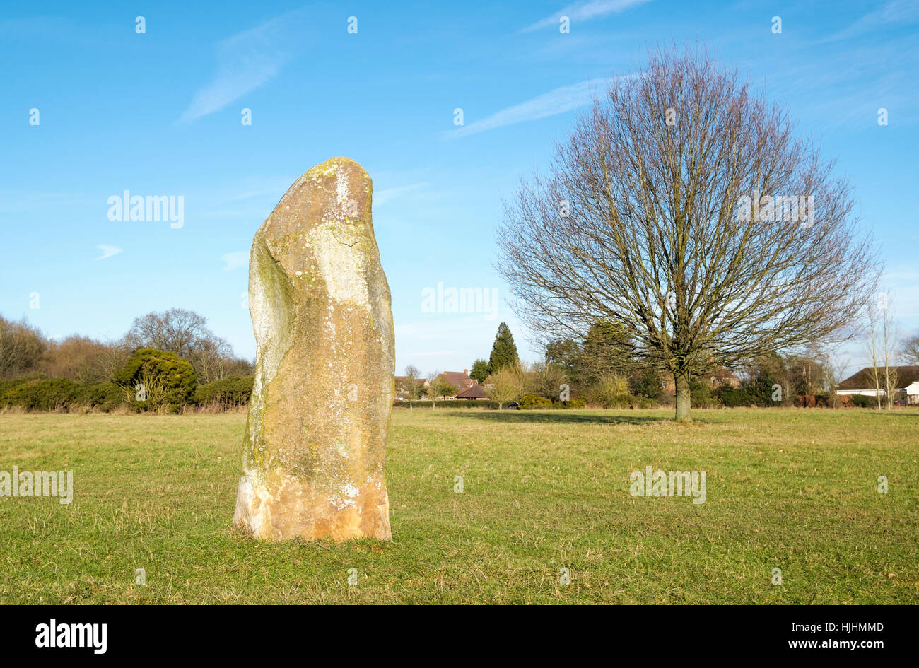 Il Millenium pietra, Ibstone comune, Ibstone, Buckinghamshire, Inghilterra, Regno Unito Foto Stock
