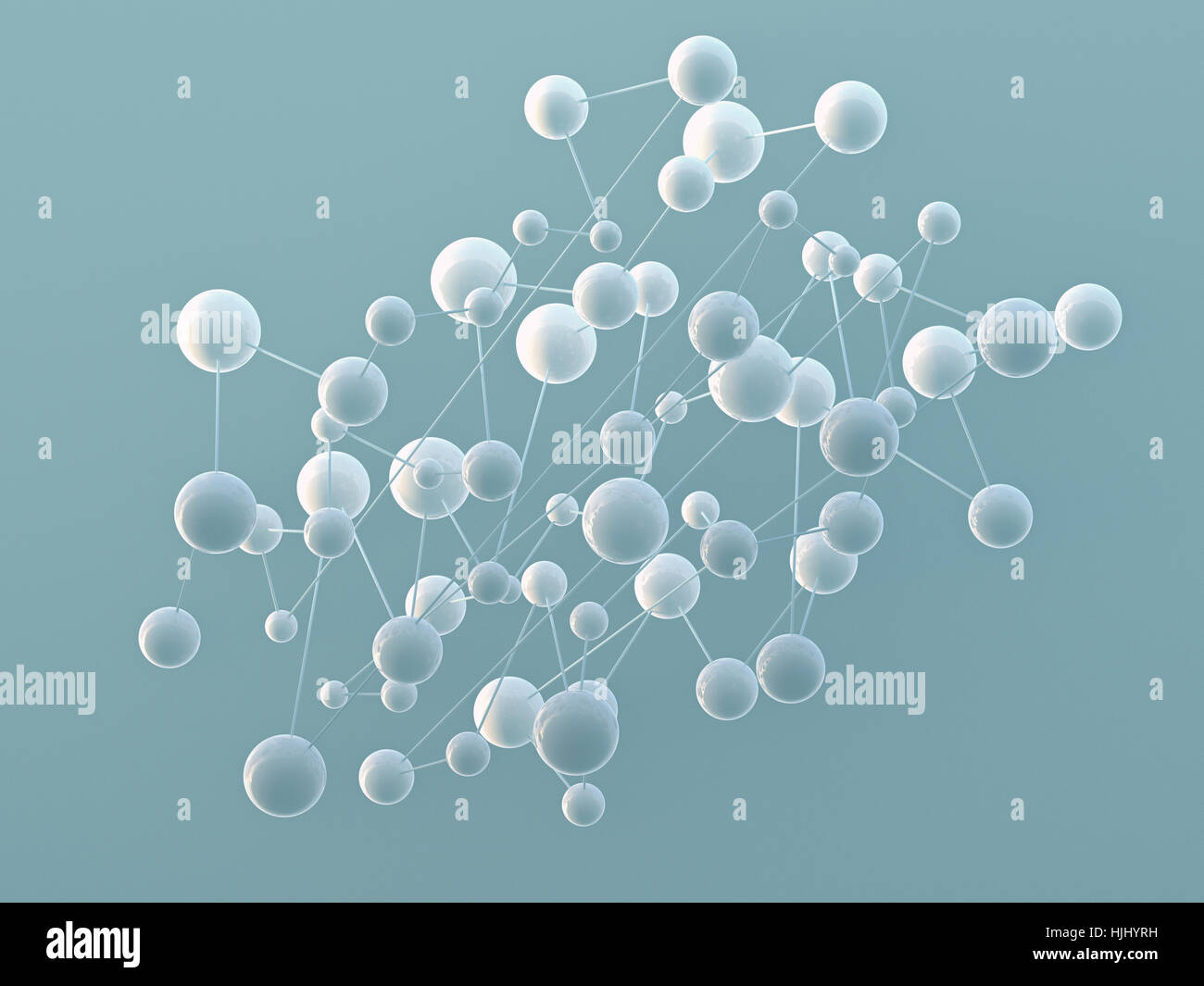 Struttura collegata di sfere e linee Foto Stock