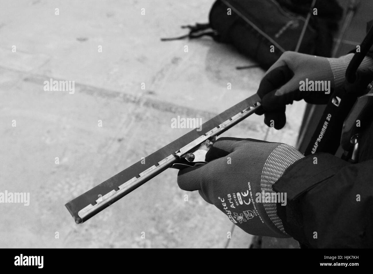 Fotografia documentaria della finestra di Cardiff Società di pulizia Foto Stock