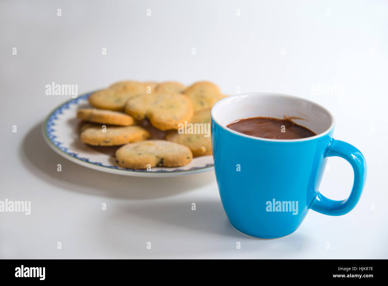 Tazza di cioccolato e biscotti. Foto Stock