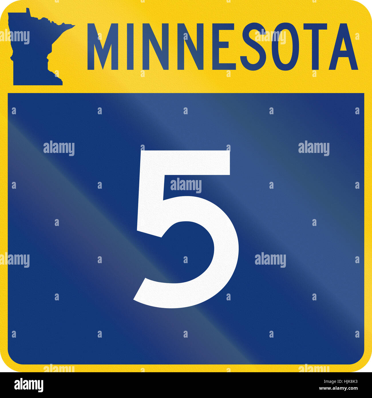 Minnesota Statale Route marker utilizzato negli Stati Uniti. Foto Stock