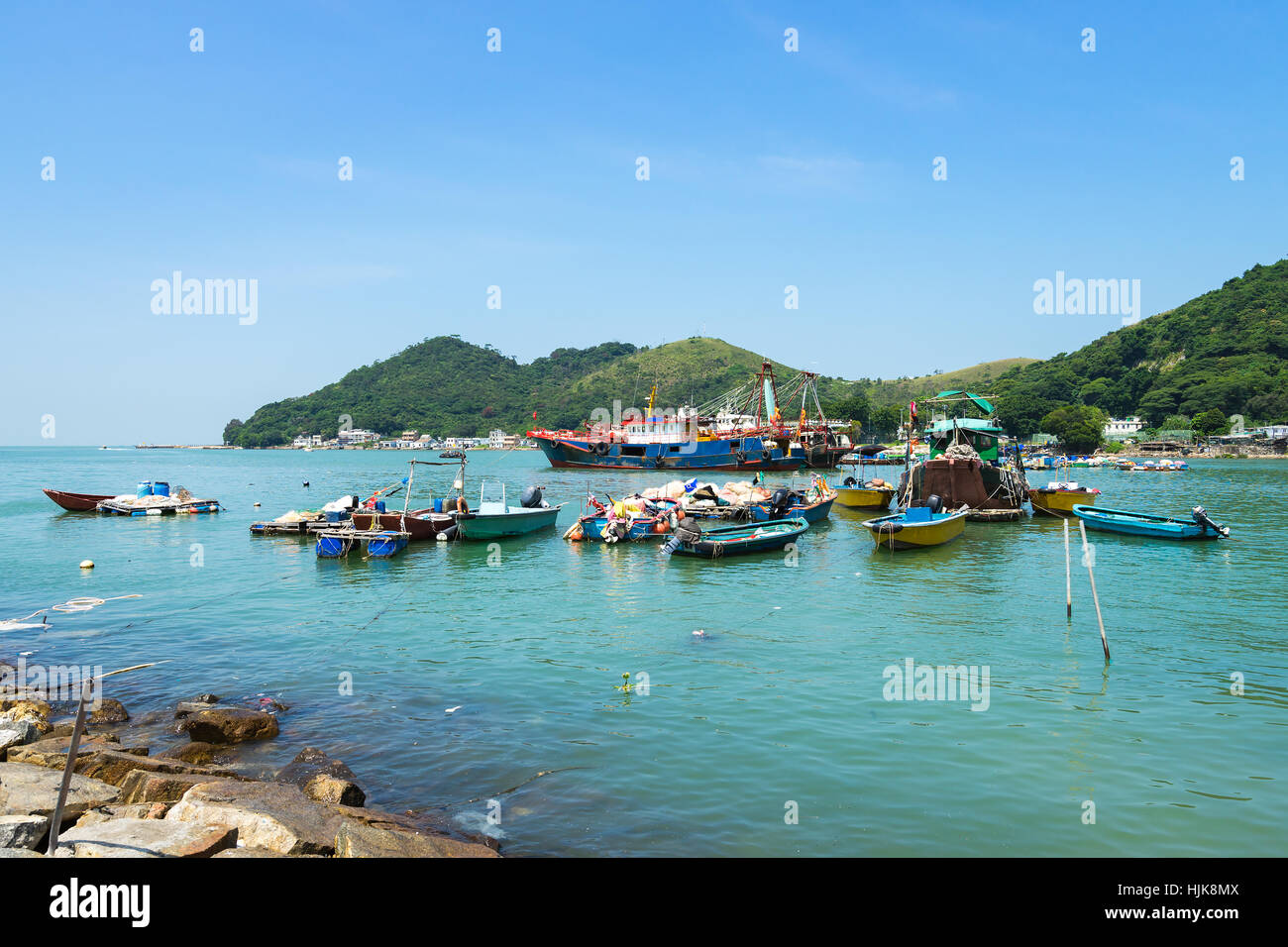 Tai O Villaggio di Pescatori di Isola di Lantau in Hong Kong, Cina. Foto Stock
