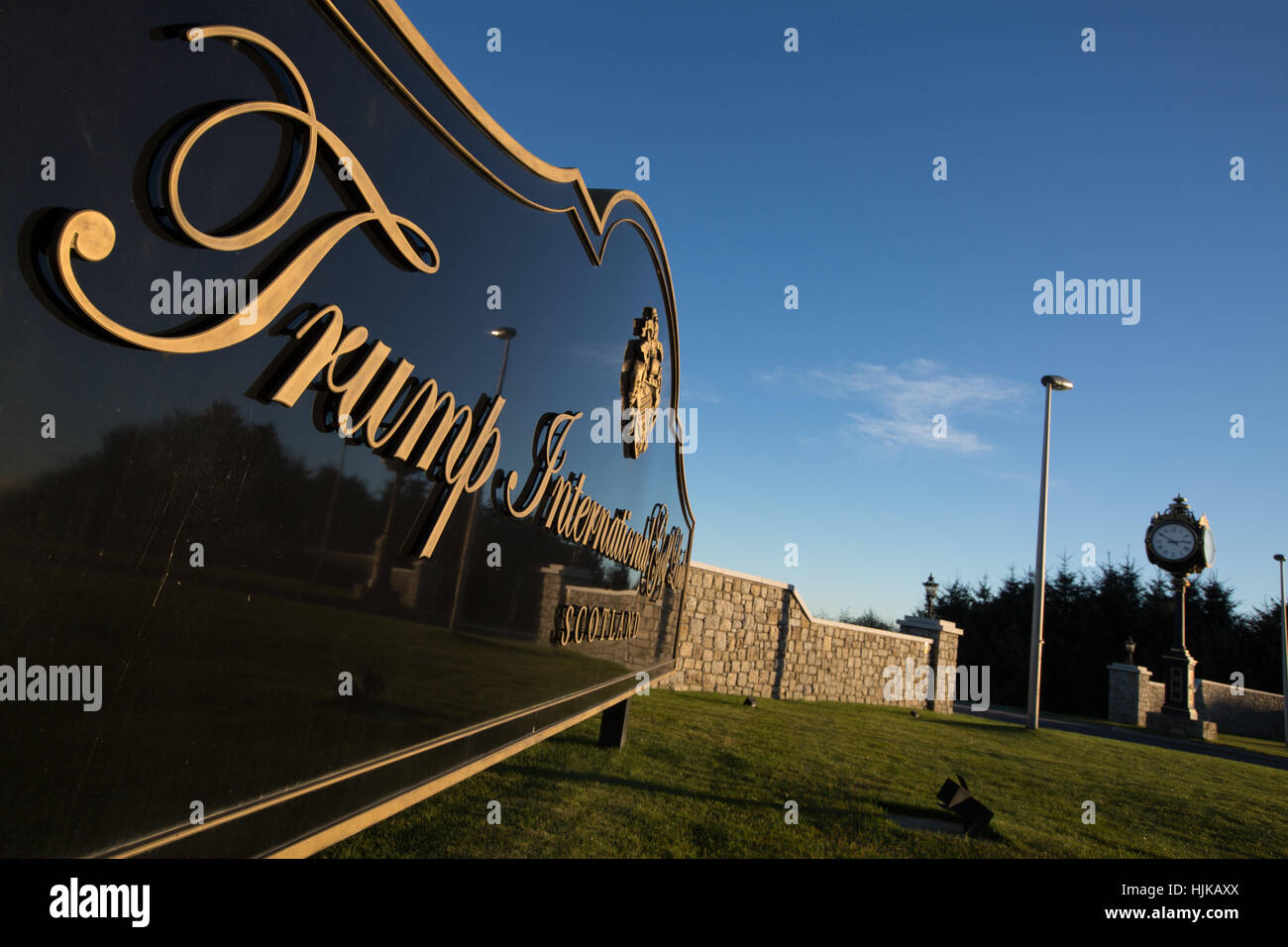 Presidente americano Donald Trump's "Trump International Golf Links Scozia ", a a Balmedie, Scozia. Foto Stock