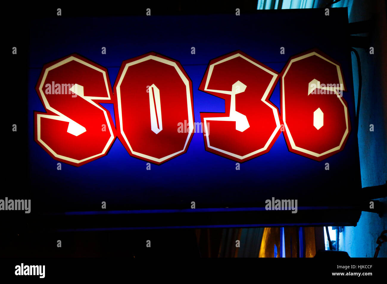 Das Logo der Marke 'SO36', Berlino. Foto Stock