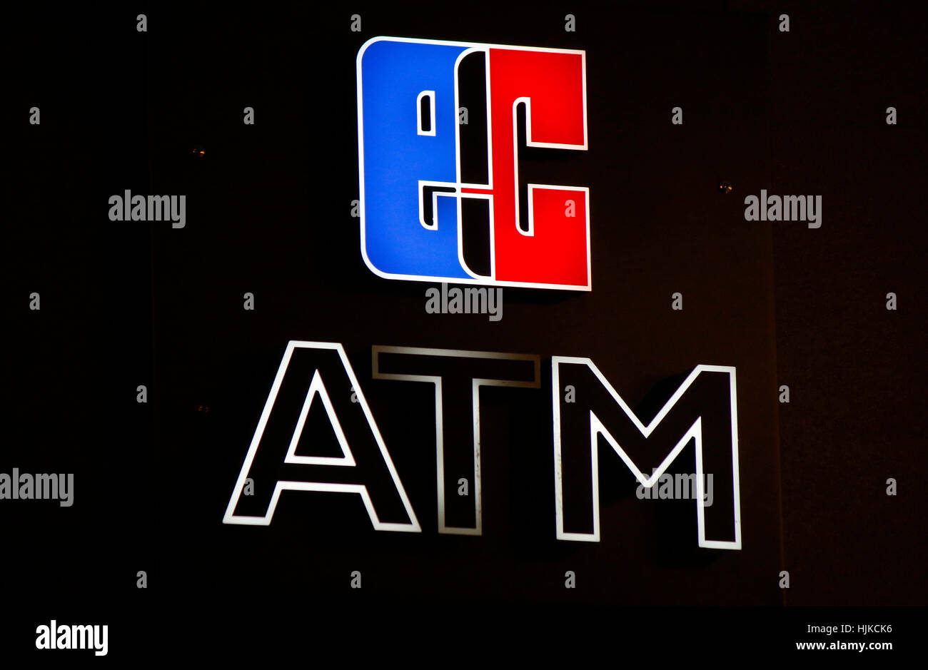 Das Logo der Marke "CE" und "ATM", Berlino. Foto Stock