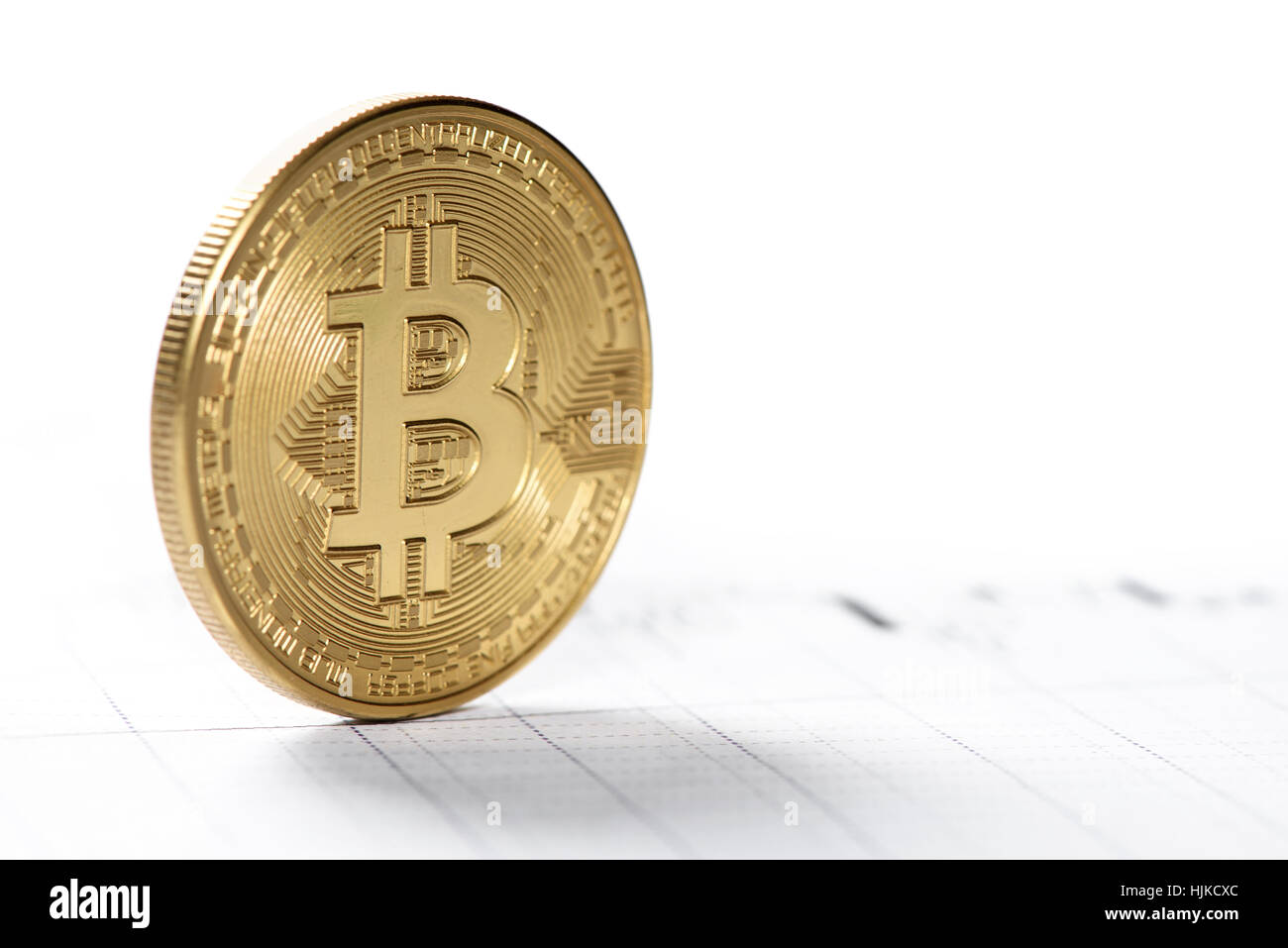 Close up Bitcoin. BTC il denaro virtuale. Cryptocurrency Foto Stock