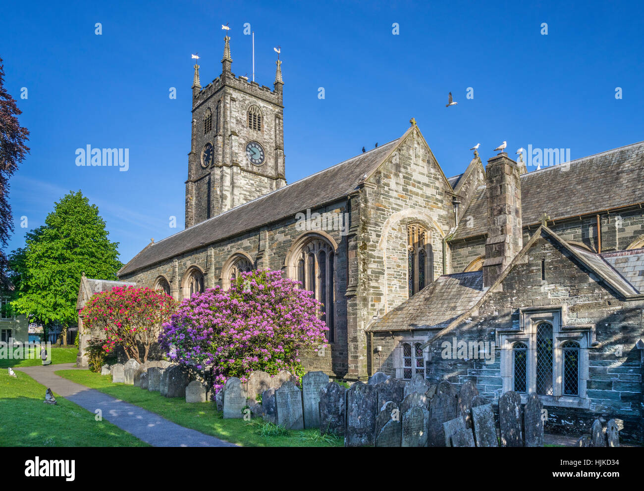 Gran Bretagna, Sud Ovest Inghilterra, West Devon, Tavistock, il XIV secolo la chiesa parrocchiale di San Eustachio Foto Stock