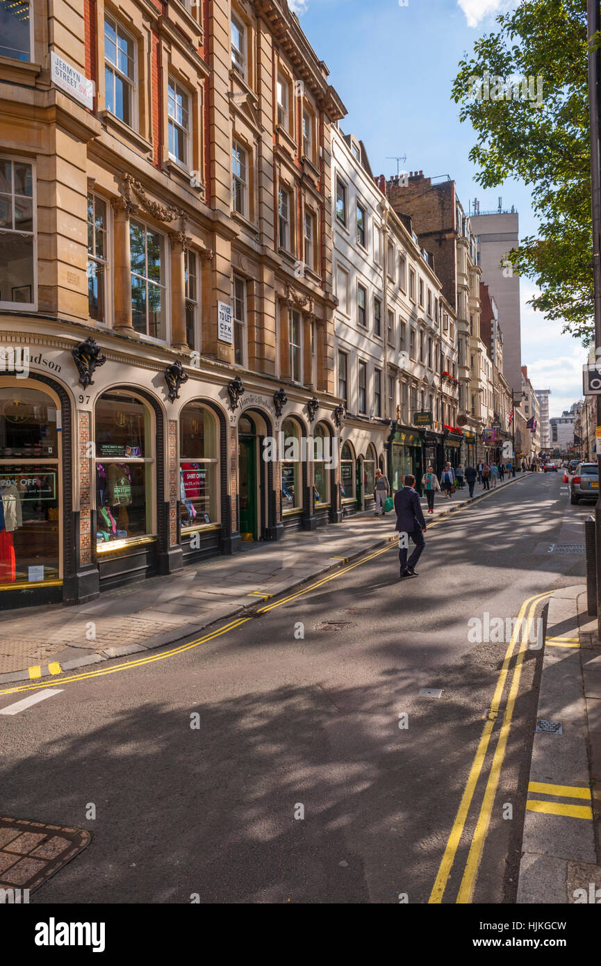 Jermyn St in Westminster London, la casa di abbigliamento a Londra. Foto Stock