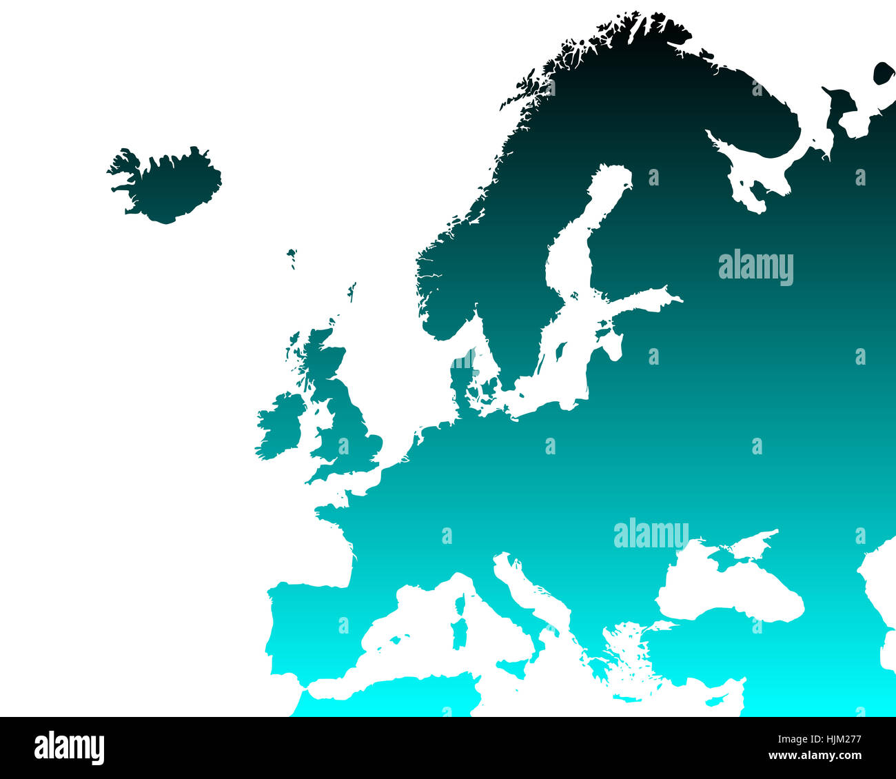 Mappa dettagliata di Europa Foto Stock