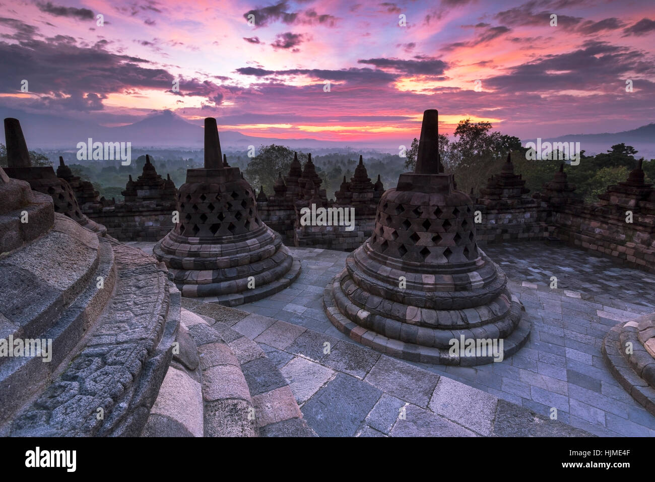 Indonesia, Java Centrale, Magelang, Candi Borobudur Foto Stock