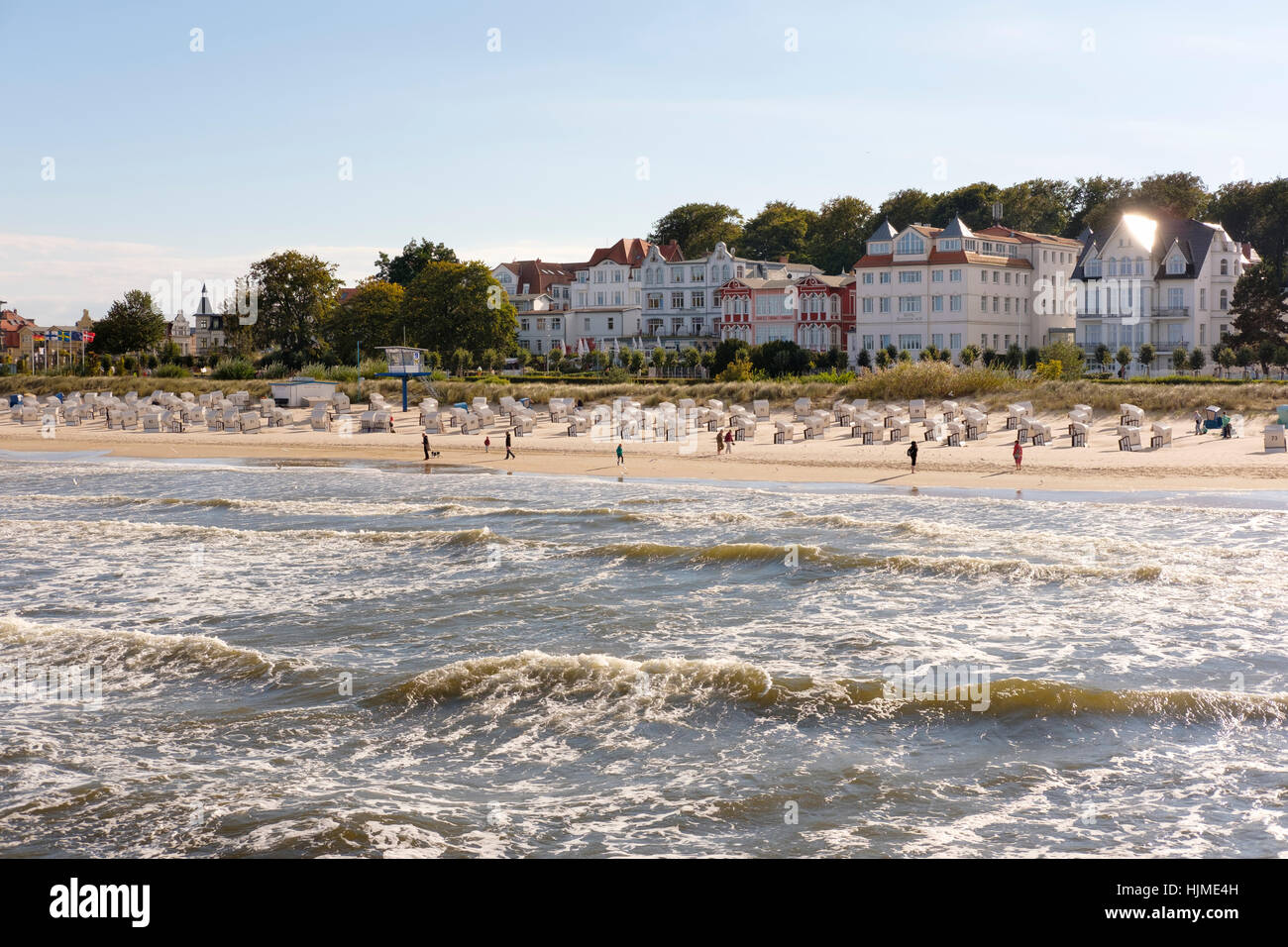 Germania, Usedom, Bansin, vista sulla spiaggia Foto Stock
