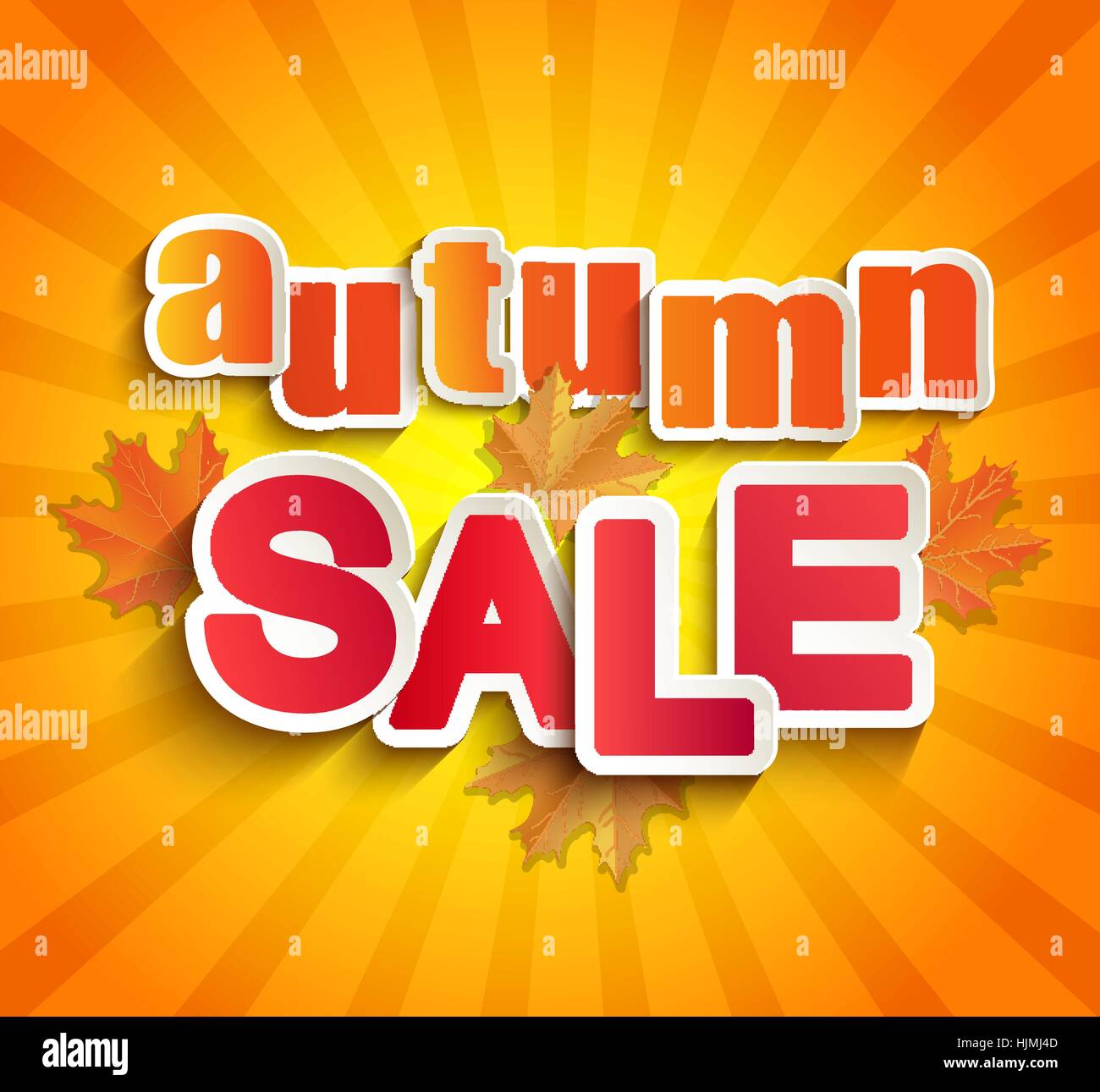 Vendita autunnale lettering con foglie di autunno su un sfondo vintage. Abstract illustrazione vettoriale . Illustrazione Vettoriale