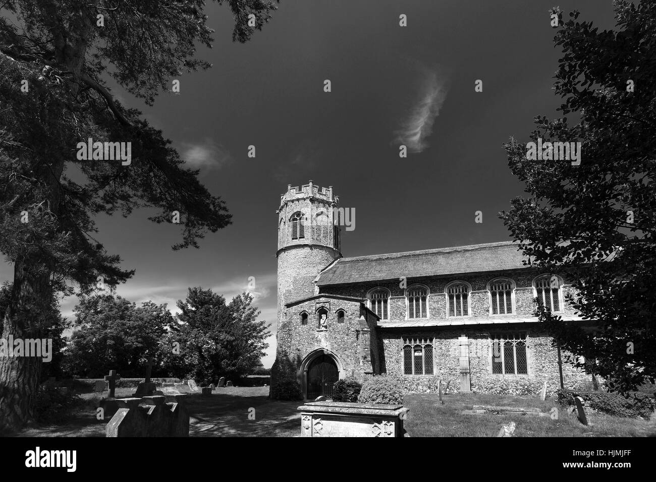 St Nicholas Chiesa parrocchiale, Potter Heigham village, contea di Norfolk; Inghilterra; Regno Unito Foto Stock